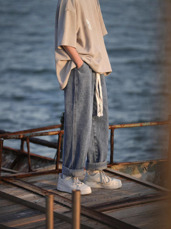 2025 New Export Fashion Men's Casual Workwear Jeans Ebay Large Size Ripped Denim Pants for Men