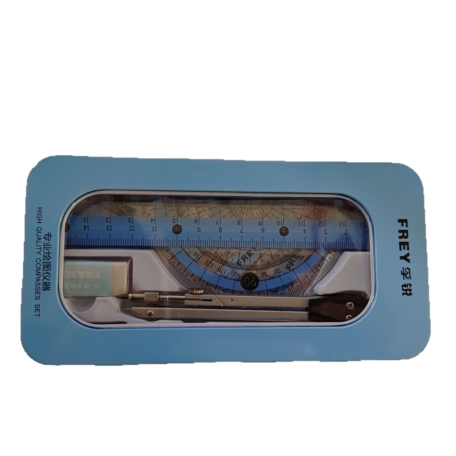 Conjunto de reglas de brújula estudiantes premios materiales de estudio papelería al por mayor examen 8 piezas conjunto de reglas de brújula rectas reglas triangulares