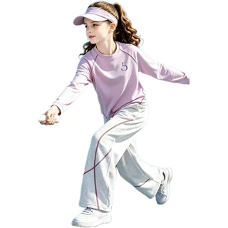 女童运动套装秋装2026新款女孩速干长袖秋季儿童运动服潮