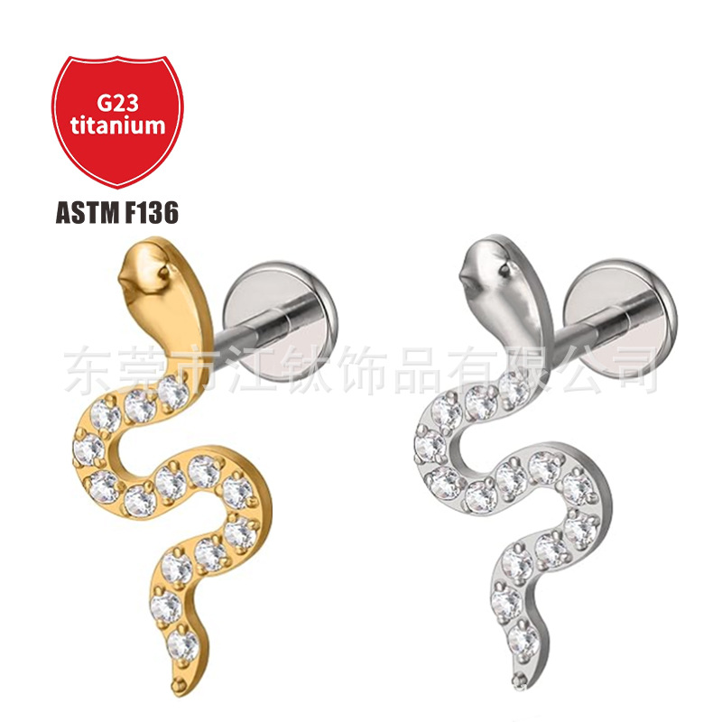 Pointed titanium steel lip stud product view