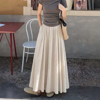 冰丝山本裙女2026新款夏季速干伞裙梨型身材遮跨显瘦a字半身长裙