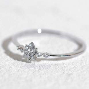Factory Direct Sales Xingmangzhen 18K White Gold Diamond Ring Women's Processing Custom Zircon Tail Ring One Piece Drop Shipping