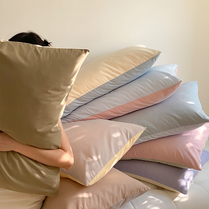 60 Piece 100% Cotton Velvety Pillowcases Simple Solid Color Two-Piece Pillowcases Envelope Style No Zipper Pure Cotton Set of 2