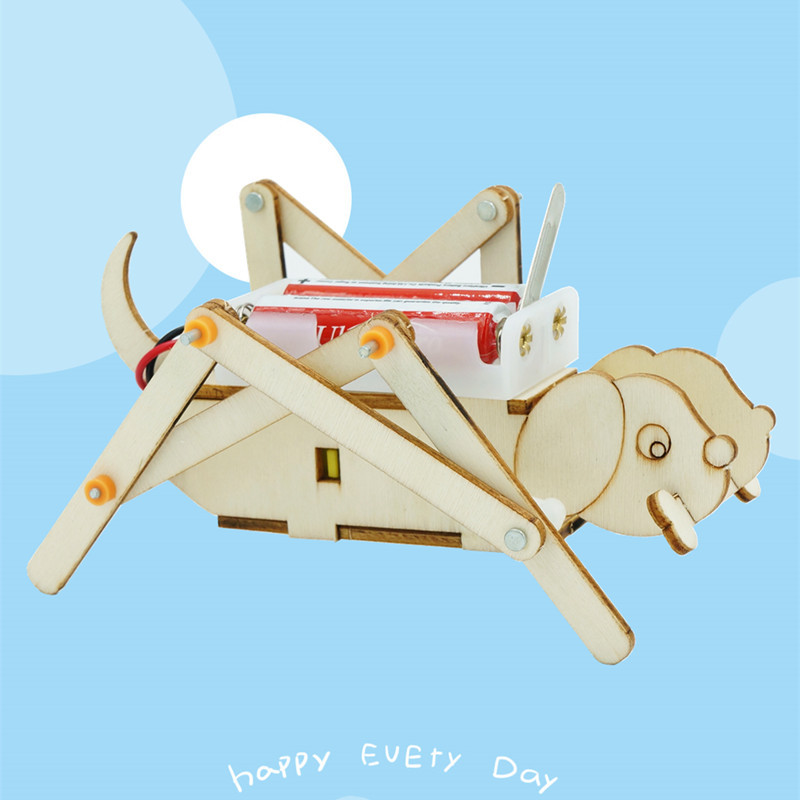 电动爬行机械狗diy手工科技小制作马达小发明小学生科学实验器材