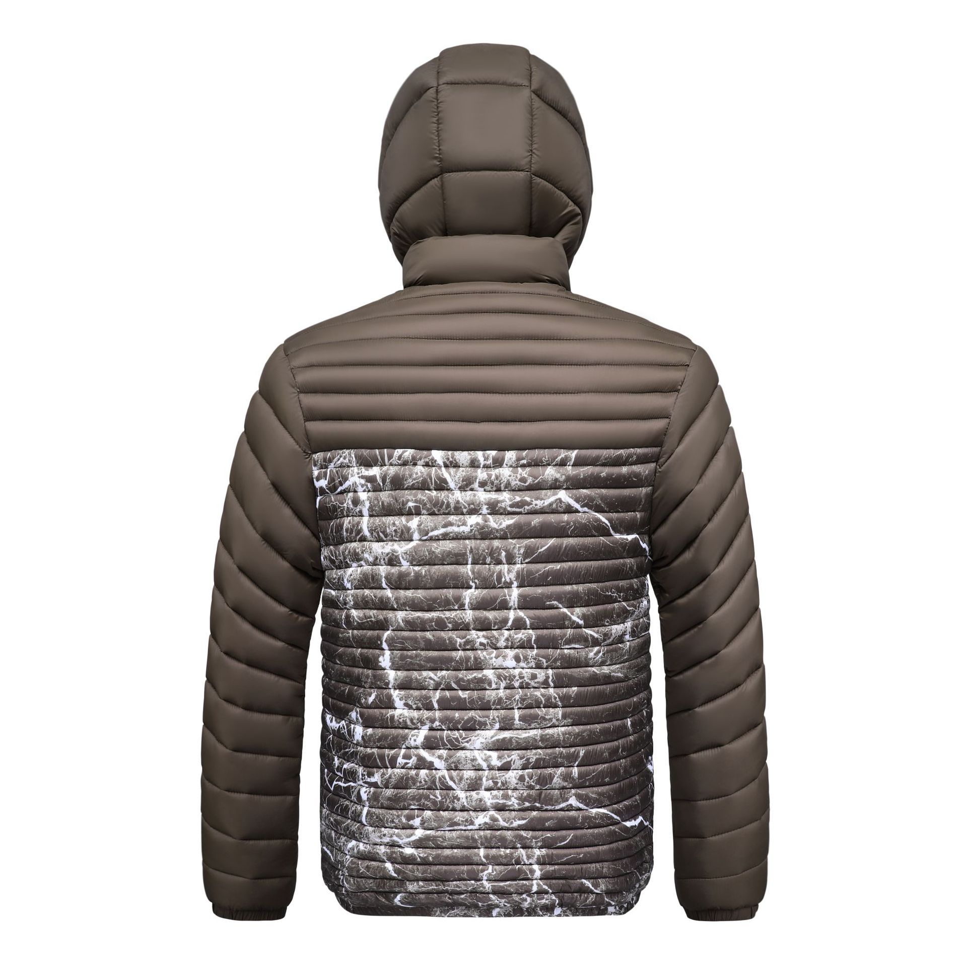 Rib Suit Cotton-padded Jacket Men's Removable Cap Sports Fleece Thickened Cotton-padded Jacket_voghion.com