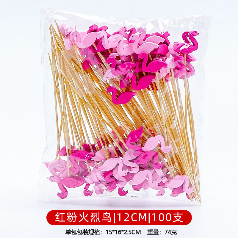 12CM un solo uso de frutas de bambú marca de cóctel creativa marca de frutas de bocadillos KTV arte marca de dientes fabricantes