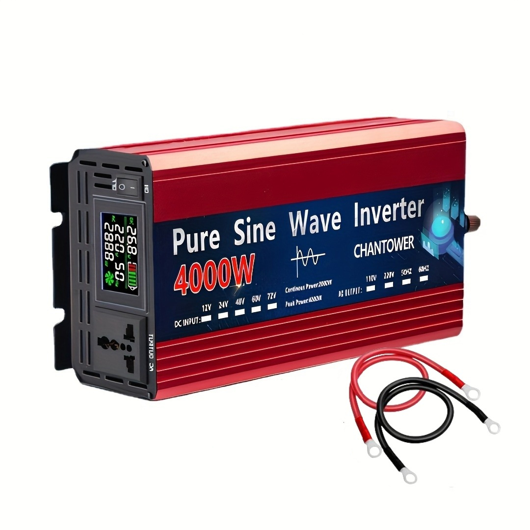 Inversor de Onda Sinusoidal Pura de 4000W/5000W para Automóvil, 12v/24v a 110v/220v, Venta Caliente Transfronteriza de Fábrica