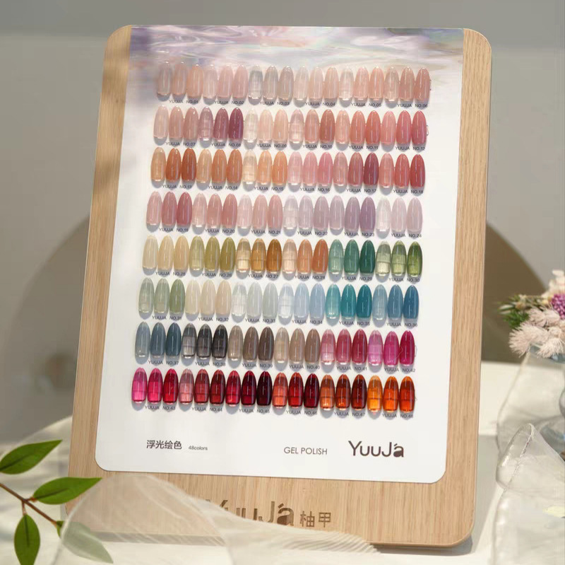 Yuuja 48-Color Luminous Nail Polish Gel in Nude Colors, New Translucent Nail Gel for Beauty Salons