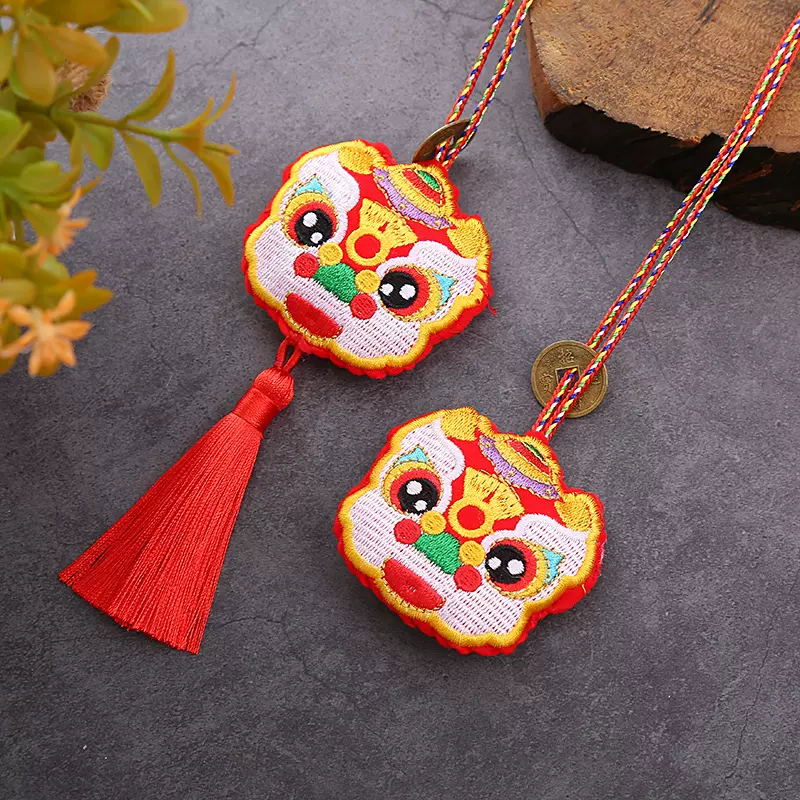 端午节刺绣醒狮挂脖香包民族风儿童手工荷包艾草香囊驱蚊挂件批发