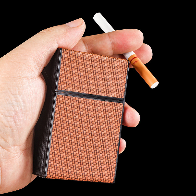 20 cajas de cigarrillos de plástico trenzado, caja de almacenamiento gruesa a prueba de humedad, caja de almacenamiento personalizada creativa para hombres portátil