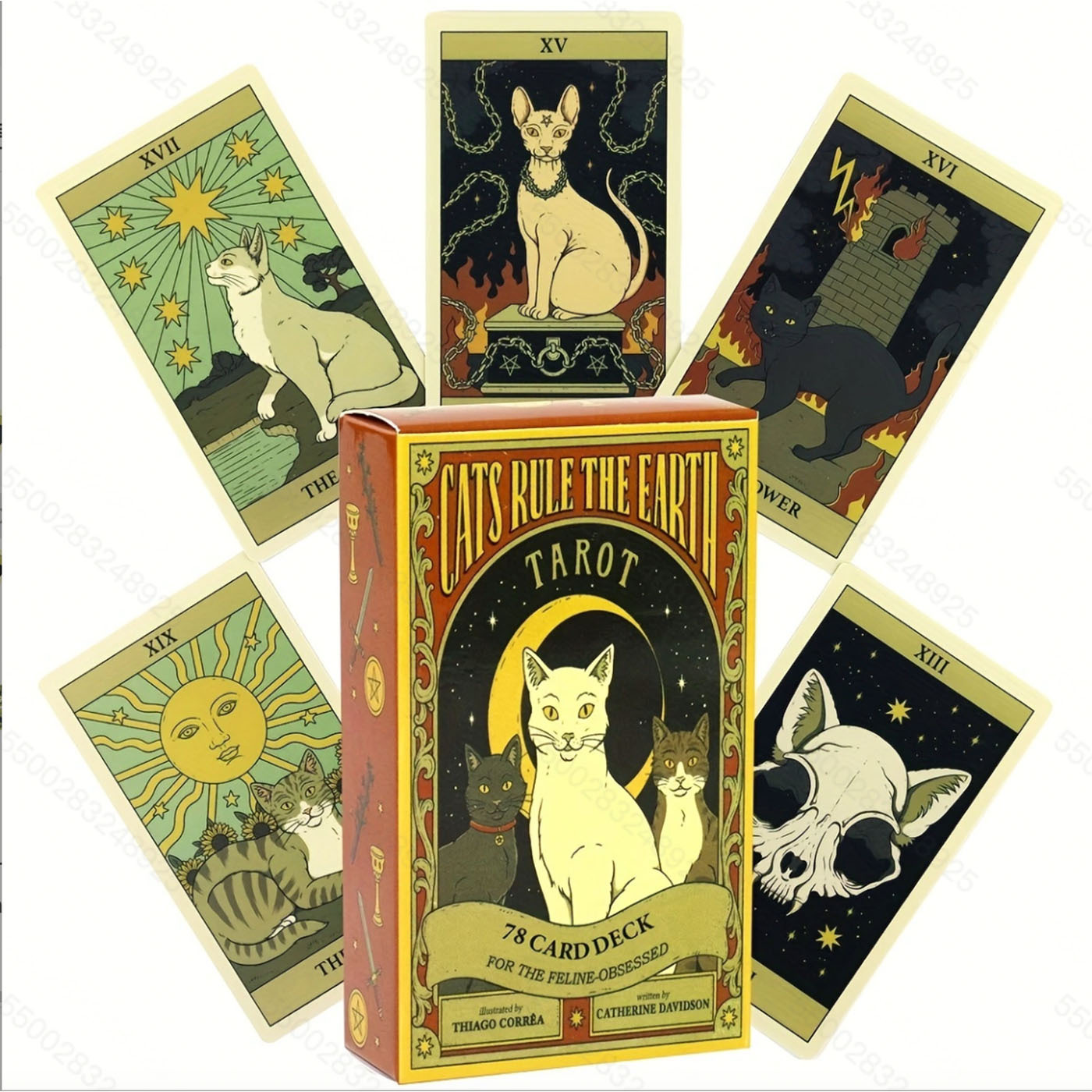 Cat Unified Earth Tarot Board Game 78 Vite Cards, Pure English Cards