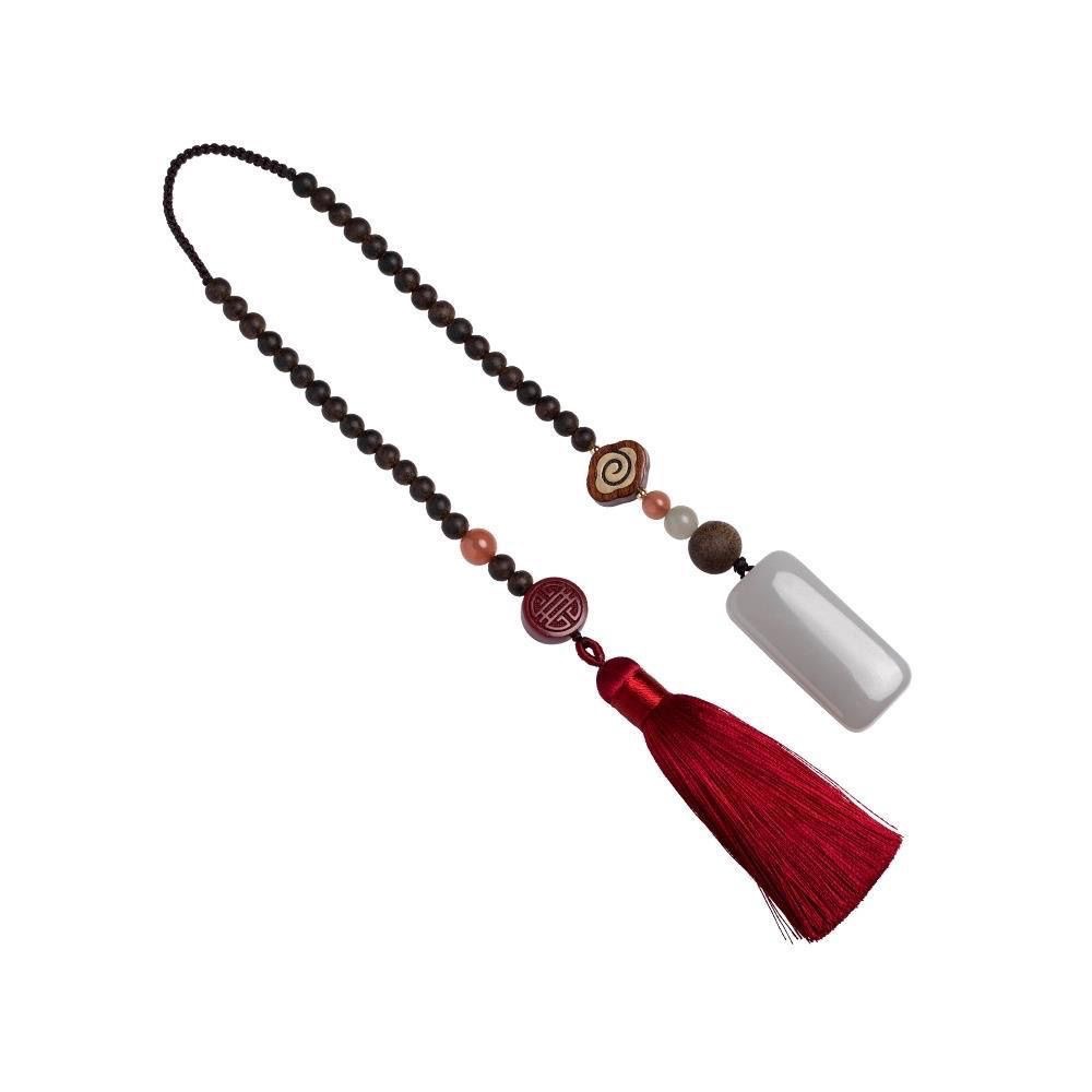 Hetian Jade Peace Pendant Car Hanging Ornament for Couples, Men and Women, Luxury and Creative Car Interior Decoration