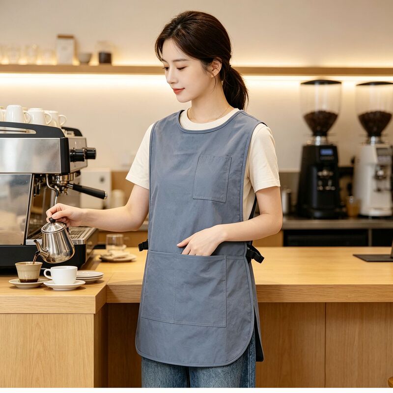 Vest apron with side buckles, multiple pockets, sleeveless design, suitable for baristas and floral artists; can be customized with a logo Vest apron with side buckles, multiple pockets, sleeveless design, suitable for baristas and floral artists; can be customized with a logo