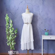 扎染白坯夏季新款白色连衣裙休闲度假法式超仙森系蕾丝沙滩裙