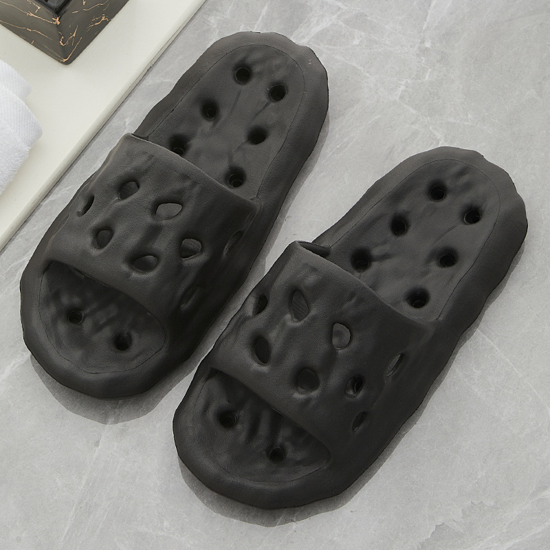 Zapatillas de hombre para el hogar, novedad de verano, zapatillas de baño, sandalias con fugas de raíz de loto, sandalias de celebridades de Internet, estilo popular de hotel
