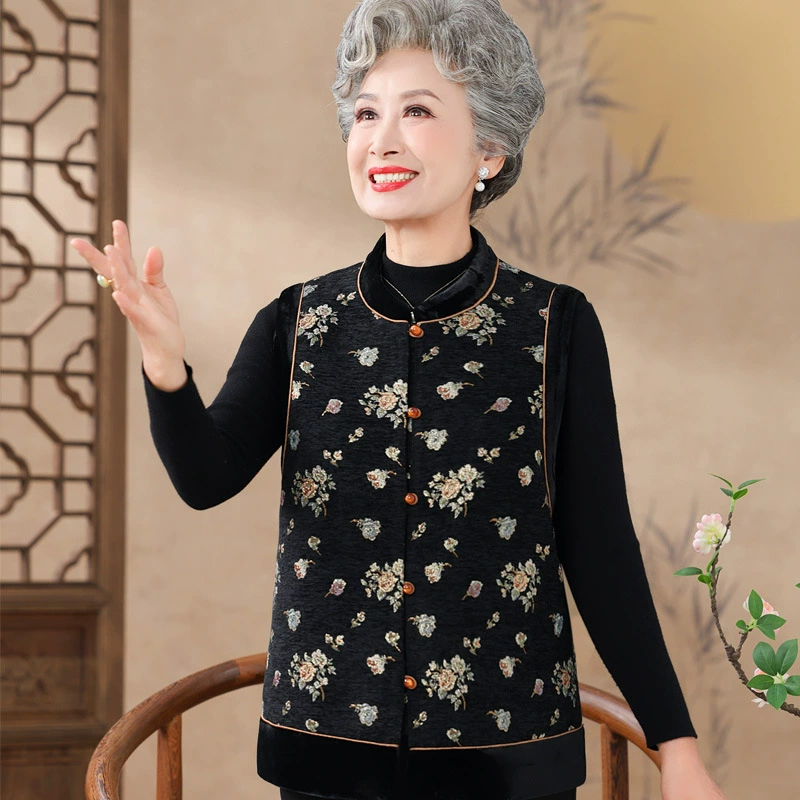 Пожилые люди осенние жилеты женская мама весна и осень новый китайский жакет