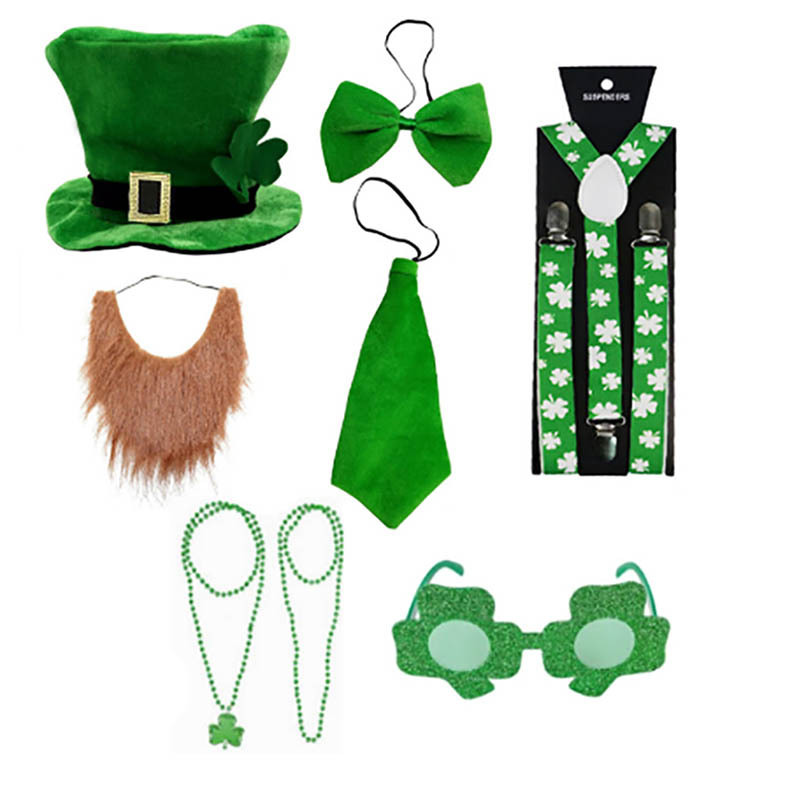 In stock Irish shoulder strap green blinds glasses St. Patrick's Day badge tattoo stickers Clover In stock Irish shoulder strap green blinds glasses St. Patrick's Day badge tattoo stickers Clover