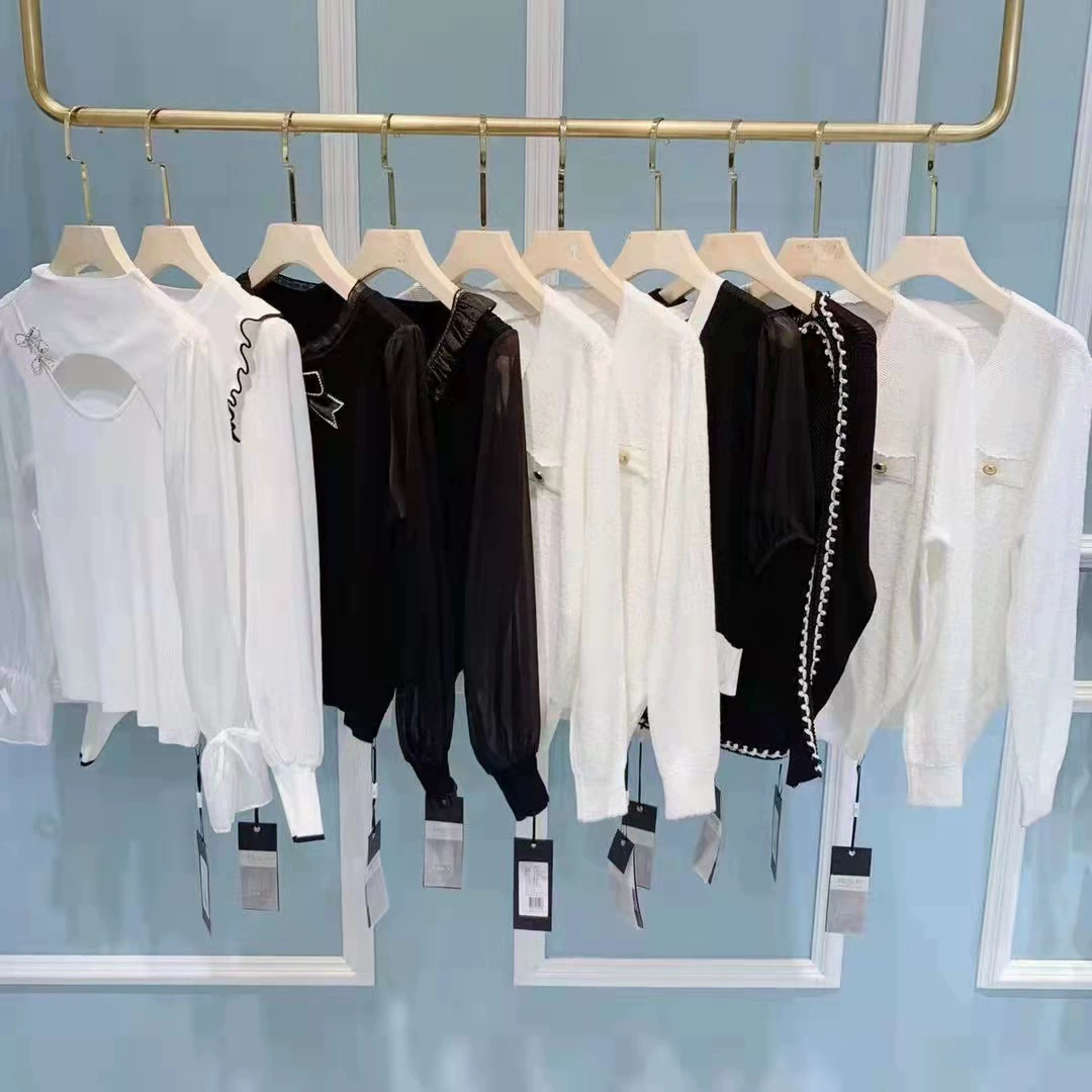 Bingma 2022 весенний топ с круглым вырезом с кружевным рукавом фонаря свитер с рукавами