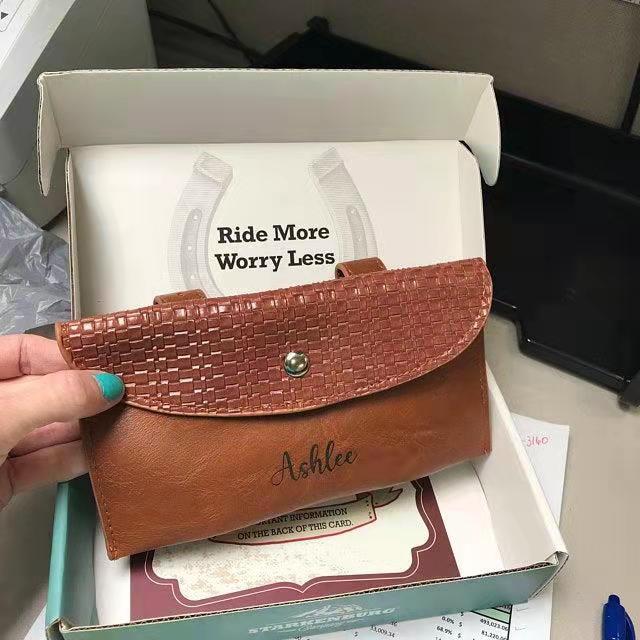 Shou Factory – sac à main avec pompon, portefeuille de Style Cowboy occidental en relief de couleur douce_voghion.com