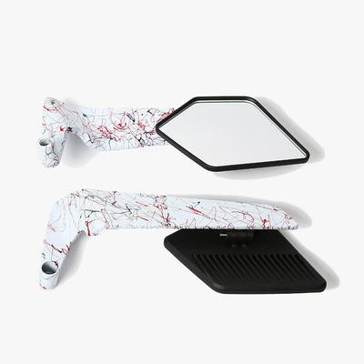 Reflector Modification Parts, Motorcycle rearview mirror - art-pattern-black-mirror-shell-white
