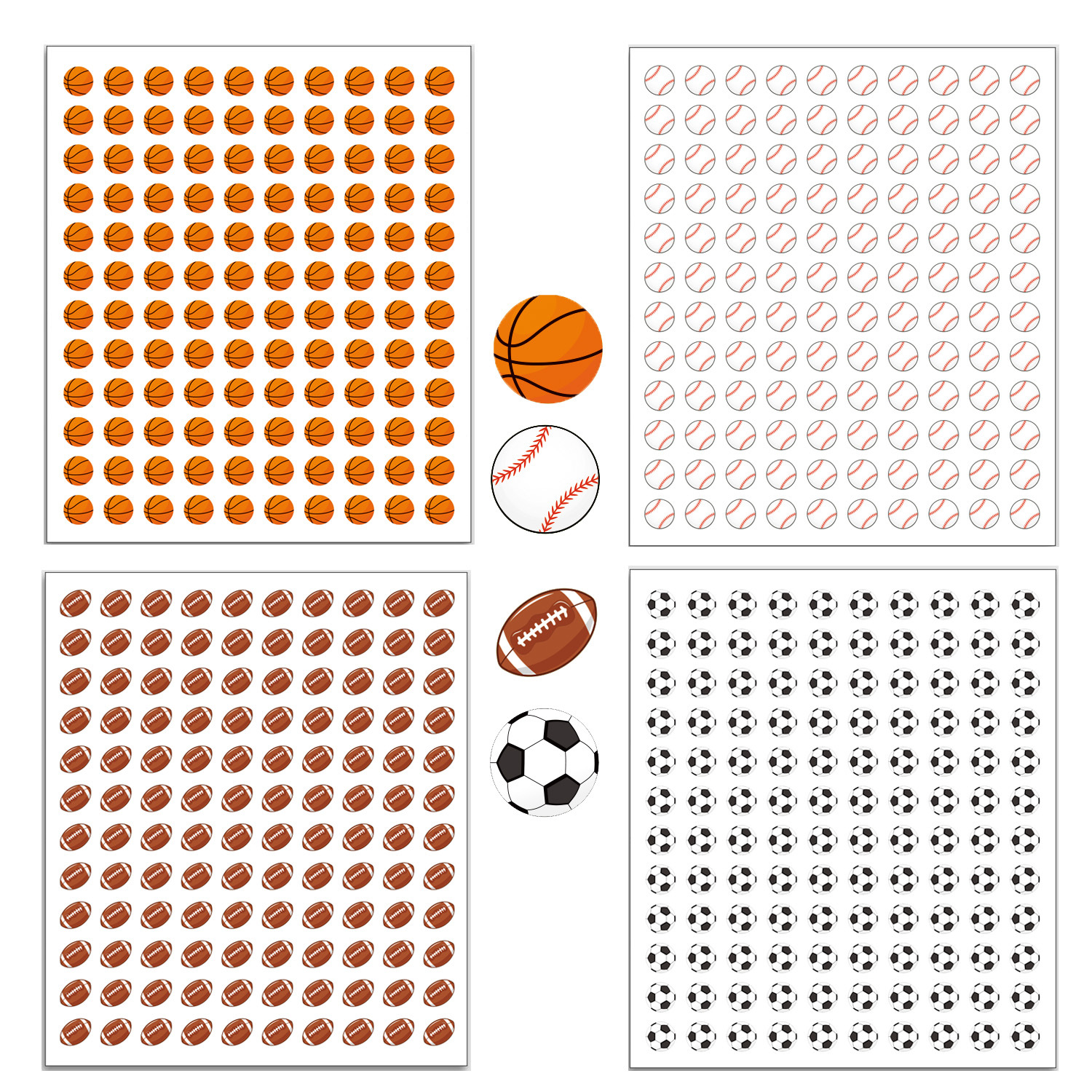 New sports games around football volleyball rugby baseball mini ball stickers