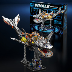 Meiji ビルディングブロック 13059 機械式クジラサメ恐竜オウムカマキリ動物モデルクロスボーダー組み立ておもちゃ