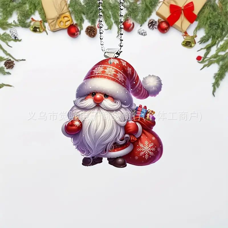 Navidad dibujos animados árbol de Navidad viejos transfronterizos nuevos colgantes de decoración de automóviles planos acrílicos