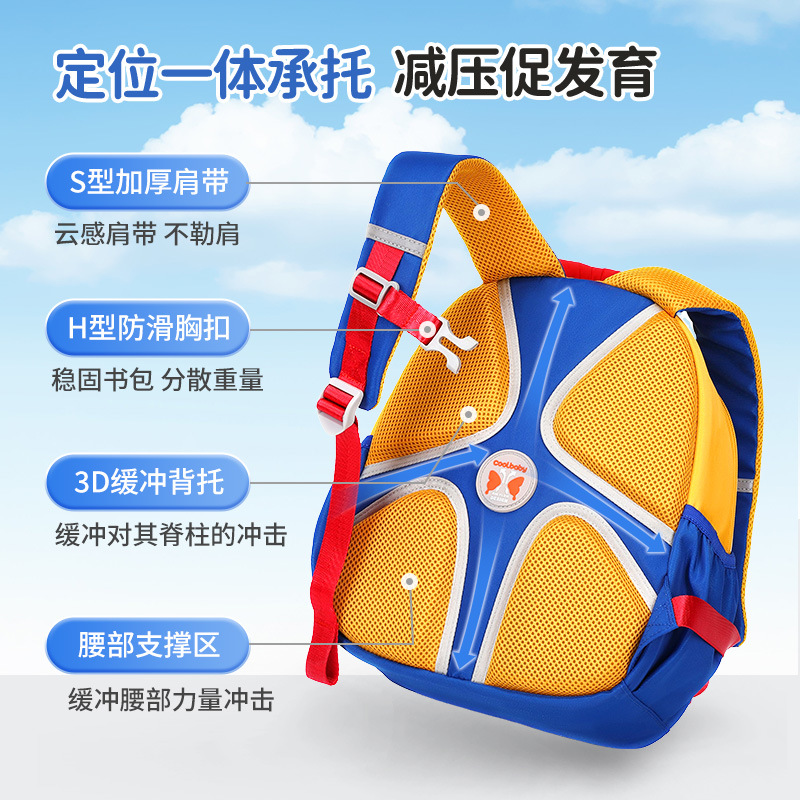 Mochila escolar de jardín de infantes para reducir la carga de las clases pequeñas y medianas Mochila escolar de alto valor, ligera y transpirable para niños, color de caramelo de dopamina