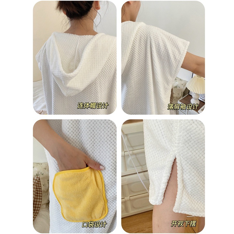 (2개) 목욕 타월 여성 여름 목욕 가운 물 흡수성 빠른 건조 성인 후드 케이프 목욕 스커트 목욕 타월 착용