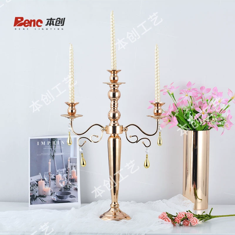 European iron candlestick, golden metal candlestick, retro candle cup, table decoration, crafts, butter lamp