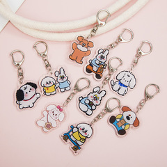 韓国インソフトかわいいウサギ漫画子犬アクリルキーホルダー卸売ペンダントスクールバッグアクセサリーギフト