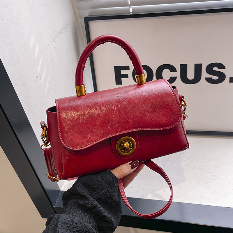 Otoño e invierno bolso de mano para mujeres 2024 nuevo bolso cuadrado de moda retro multifuncional de hombro único