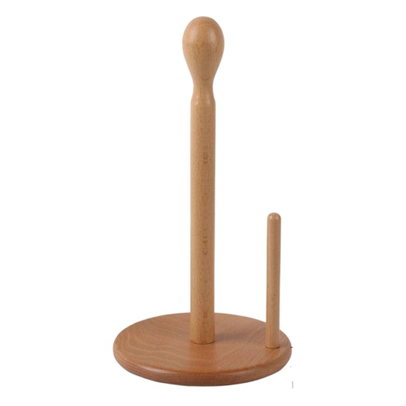 Soporte de papel de cocina de madera absorbente de aceite rollo de papel base creativo estante de papel vertical de haya