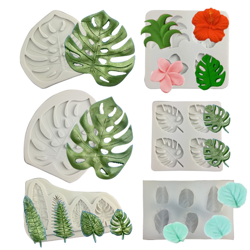 Turtle Leaf, Hibiscus Flower, Plumeria Leaf Silicone Mold, Cake Decoration Mold, Chocolate Fondant Baking Tool