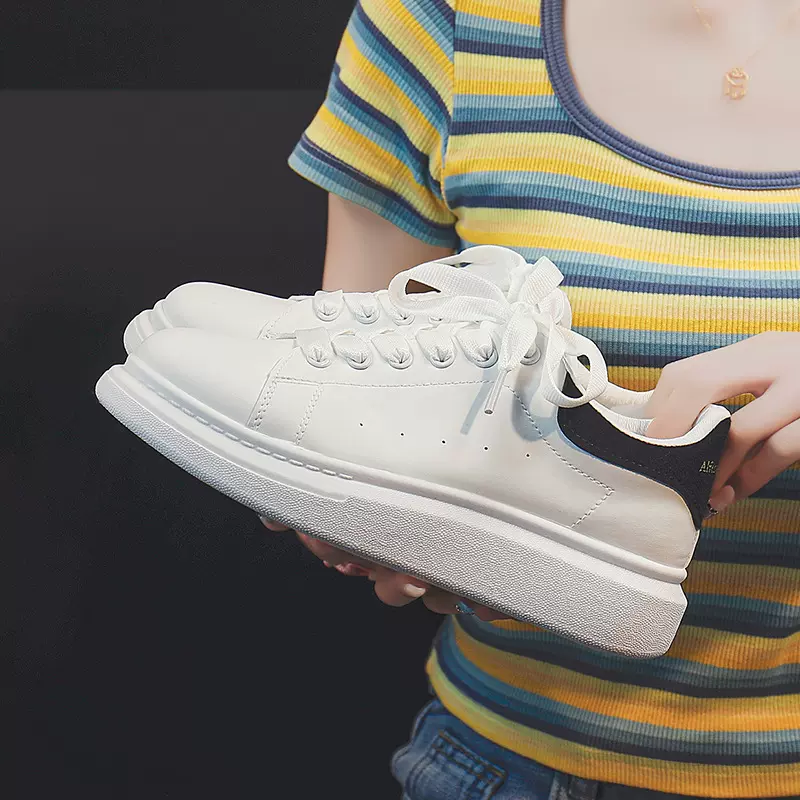 麦昆小白鞋女厚底春秋新款增高老爹鞋网红潮流ins潮休闲运动鞋子