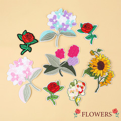 Fashionable and Trendy Computer Embroidered Rose Floral Flower Patch, Appliqué for Clothes Decoration, Embroidered Stitches for Repair and Embellishment