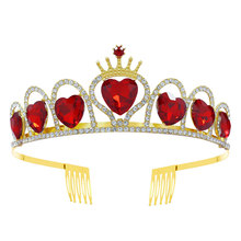 女士韩式可爱电镀爱心皇冠 新娘伴娘头饰 生日成人礼演出水钻发箍