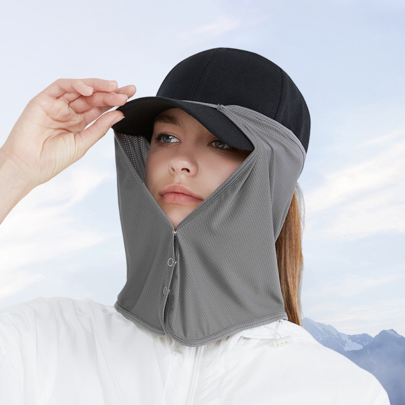 Prince Road Summer Sun Protection Hat Curtain Women's Outdoor Mountaineering Cycling Fishing Anti-Mosquito Anti-Uv Ice Silk Mask