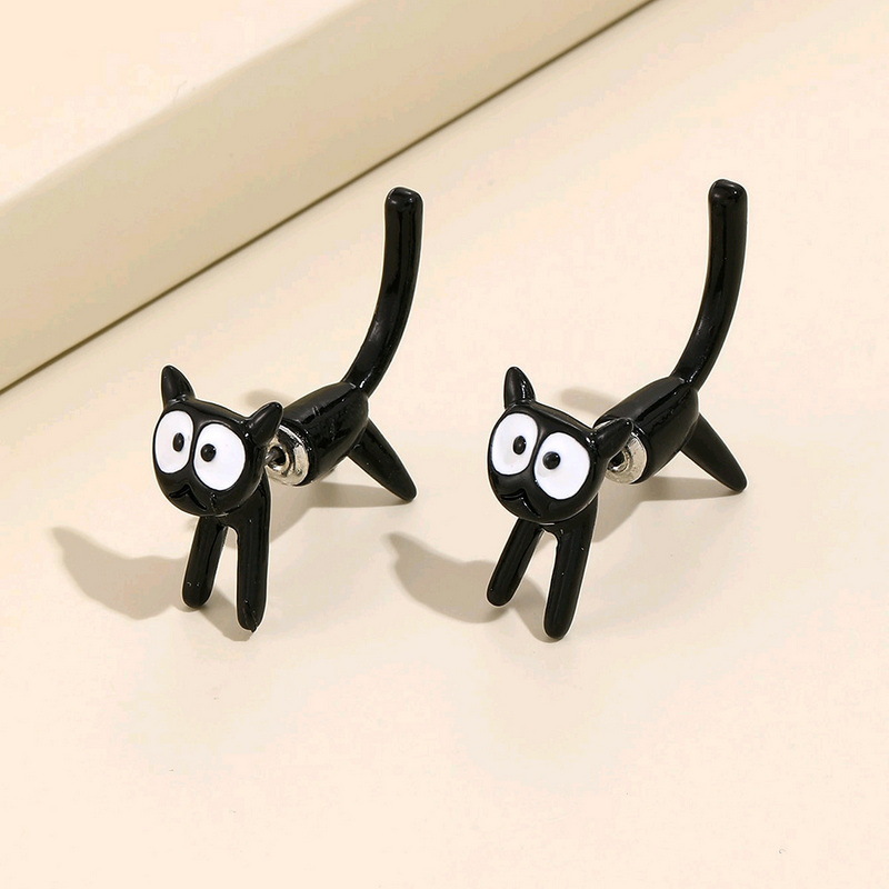 1 Pair Cute Cartoon Cat Plating Alloy Ear Studs display picture 3
