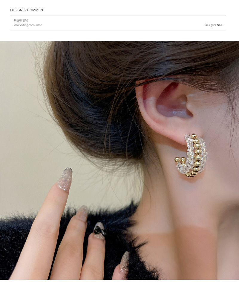 Fashion C Shape Copper Irregular Plating Earrings 1 Pair