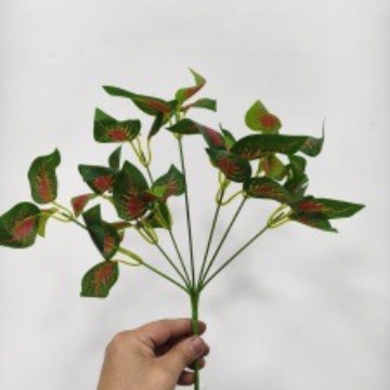 5 horquilla colgante de pegamento colgante de pared de plantas de simulación 7 horquilla pequeño haz de papas verdes hojas de papas decoración de pared interior colgante verde falsa