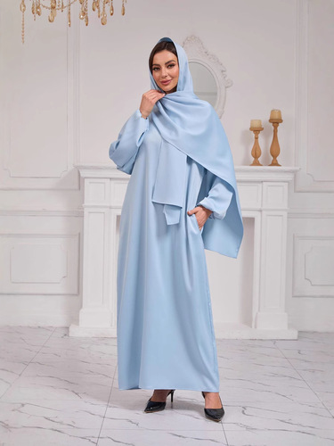 Spring New Middle Eastern Style Fashion Elegant Dubai Turkish Headscarf Robe