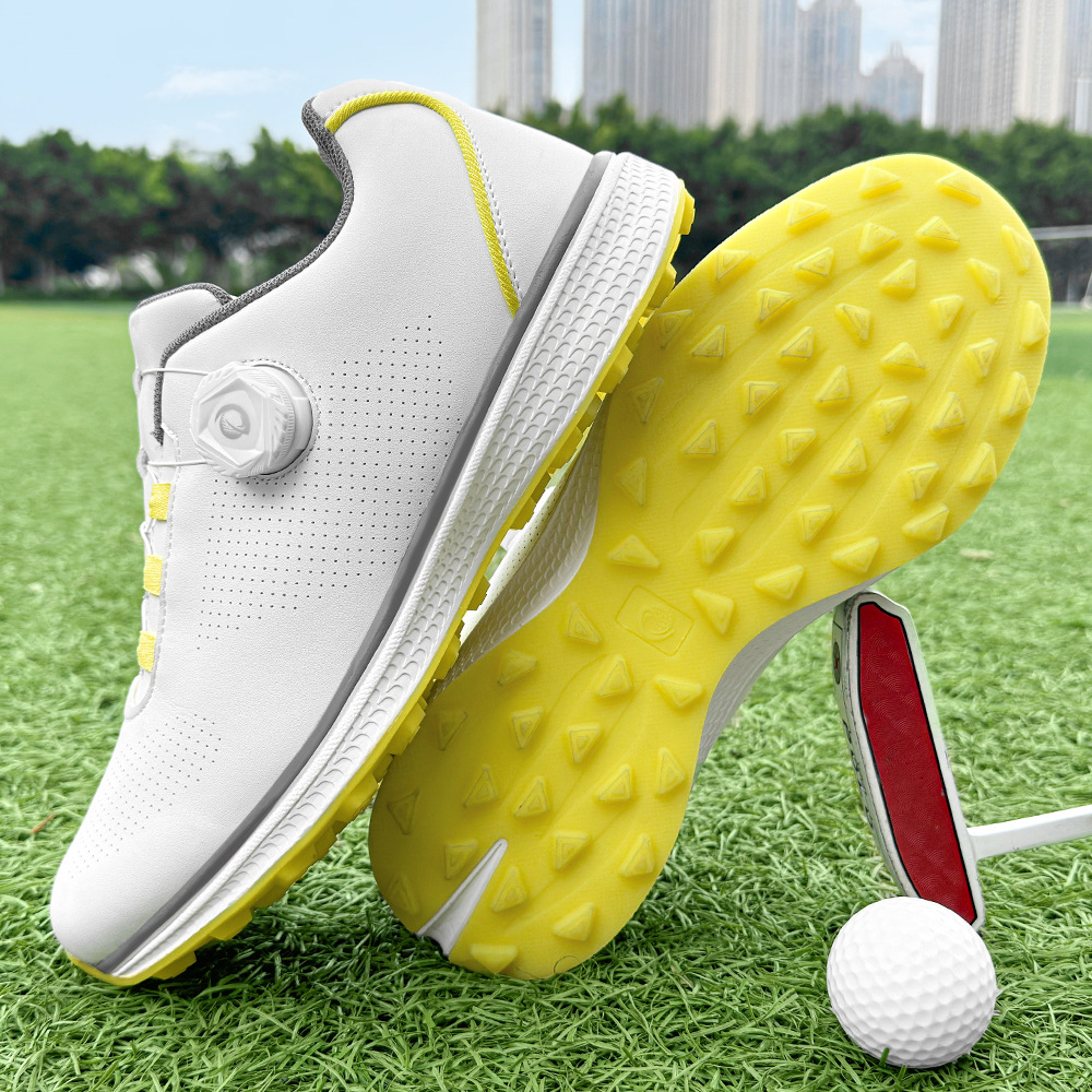 남성용 골프화 새로운 고정 스터드 버튼 새로운 방수, 편안하고 통기성이 뛰어난 스포츠 골프 남성용 신발 크로스보더