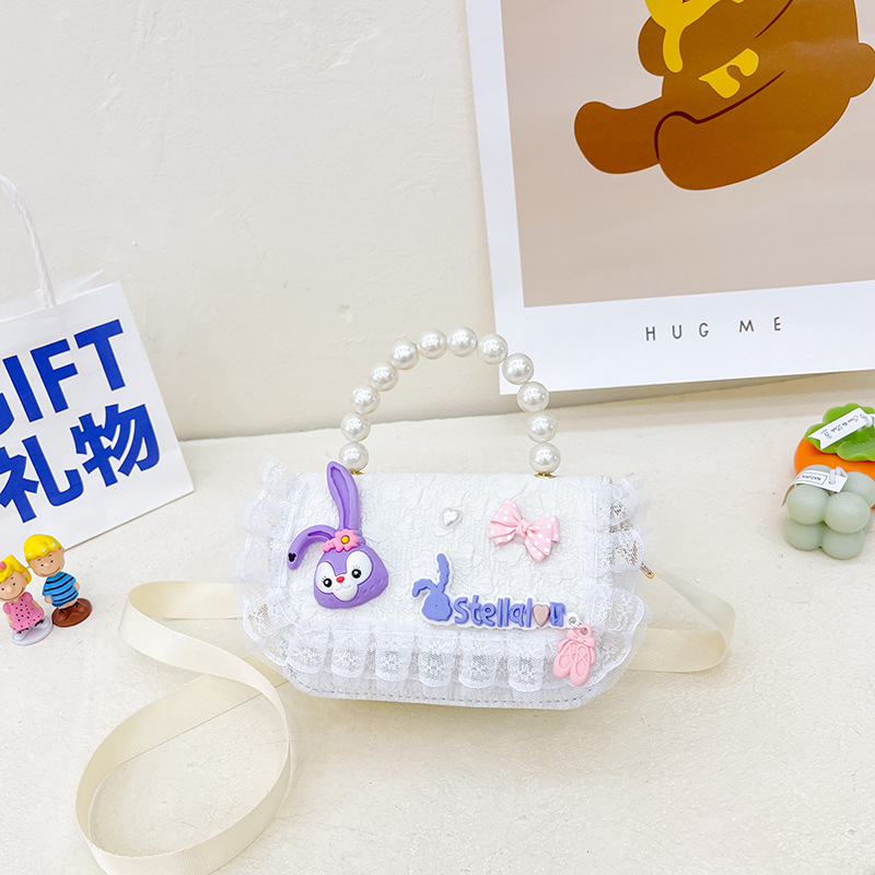 Bolso de los niños al por mayor bolsa de mensajero de las niñas bolso de perlas de moda de dibujos animados accesorios bolsa estrella Delu mochila
