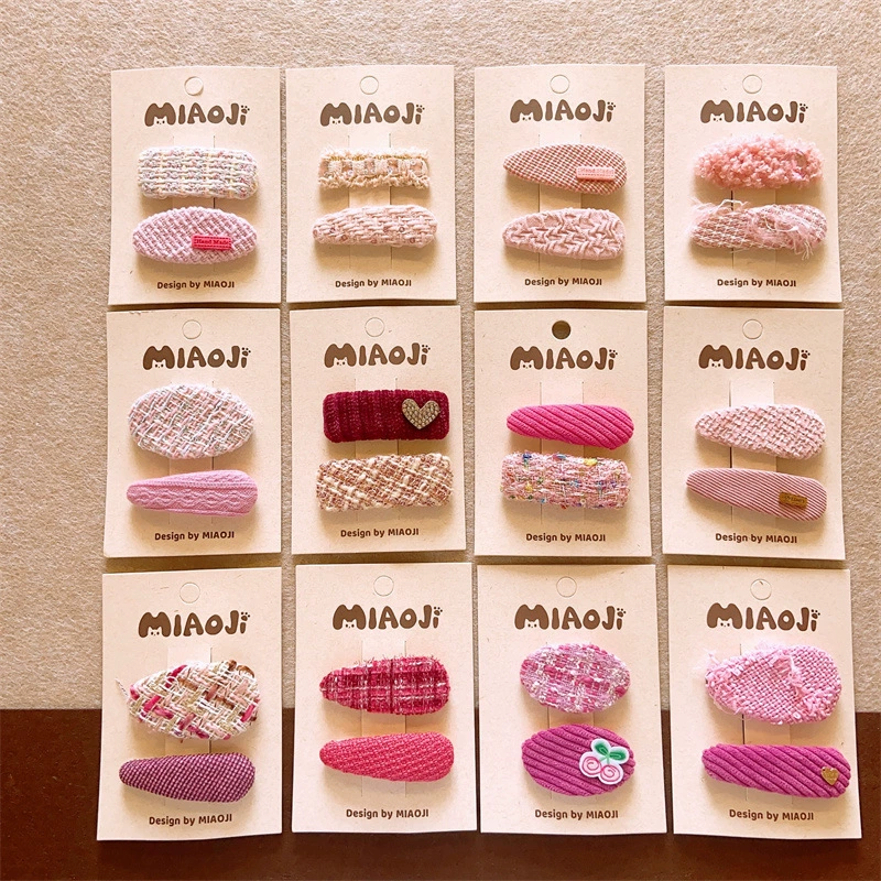 Новая корейская детская ткань ранней осени розовая геометрическая BBBзажим для девочек