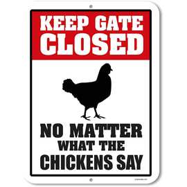 蜂蜜露水礼品,鸡装饰,Keep Gate Closed No Matter the Chickens