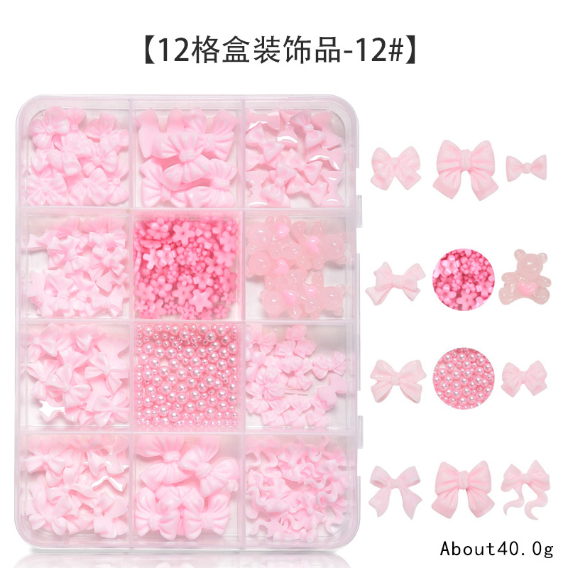 Explosión 3D aurora estereoscópica corbata de mariposa flores joyas de manicura resina roja red taladro plano accesorios de perlas semicirculares