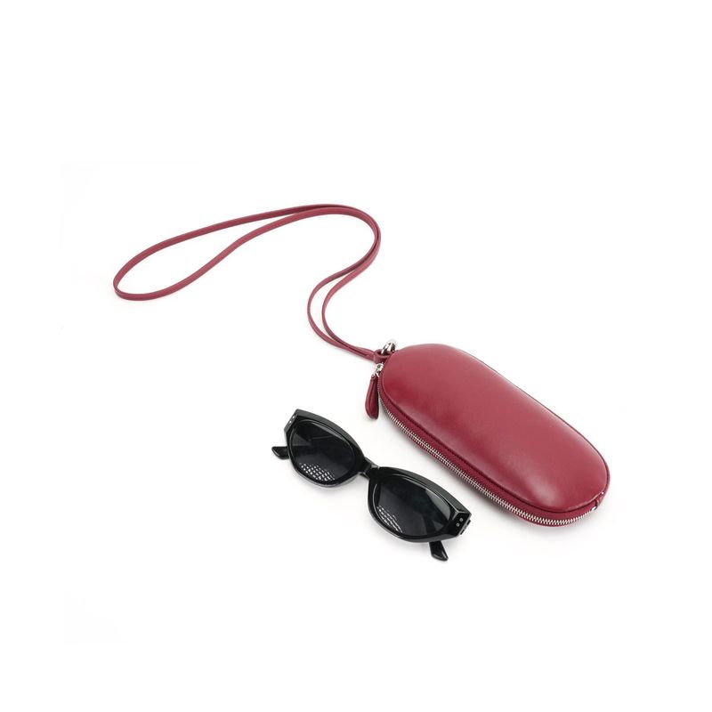 Niche Genuine Leather Bags, Tr-Style Fashionable Eyewear Bags, Inside and Out Made of Lambskin, Trendy and Fashionable Sunglasses Cases