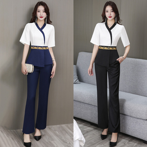 Foot massage and foot bath technician work clothes  hotel sauna massage spa temperament foot bath work clothes women's suit