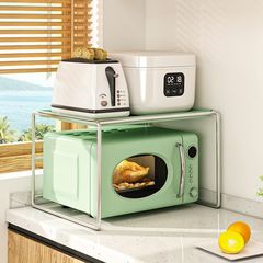 キッチン電子レンジ棚棚オーブン一体家庭用棚テーブル二重移動トレイ収納棚